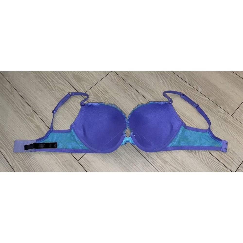 Victorias Secret Very Sexy Push Up Bra Padded UW Lace Womens 34D Blue Purple - Picture 5 of 6